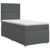 vidaXL Cama box spring com colch&atilde;o Cinzento-Escuro Individual Tecido
