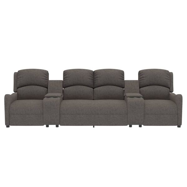 vidaXL Poltrona massagem 4 lug. c/suporte copo tecido cinza-claro