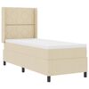 vidaXL Cama Box com colch&atilde;o com cabeceira Creme 80 x 200 cm tecido