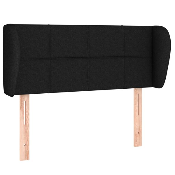 vidaXL Cabeceira de cama c/ abas tecido 93x23x78/88 cm preto