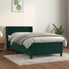 vidaXL Cama com molas/colch&atilde;o 80x200 cm veludo verde-escuro