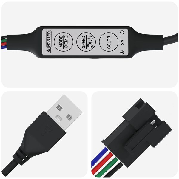 vidaXL Fita LED 4 pcs Preto e Transparente 250 x 0,8 x 0,3 cm