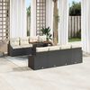 vidaXL Conjunto de Jantar para Jardim com almofada 9 pcs Preto e Creme