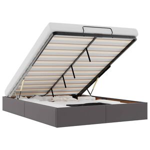 vidaXL Estrutura de cama otomana sem colch&atilde;o 140x200 cm cinzento