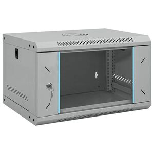 vidaXL Arm&aacute;rio de Rede com armazenamento Cinzeto 53 x 45 x 30 cm A&ccedil;o