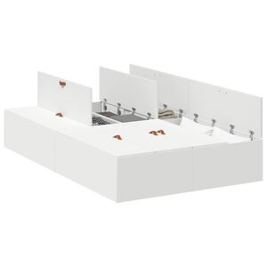 vidaXL Estrado de cama com arruma&ccedil;&atilde;o Branco 120 x 190 cm