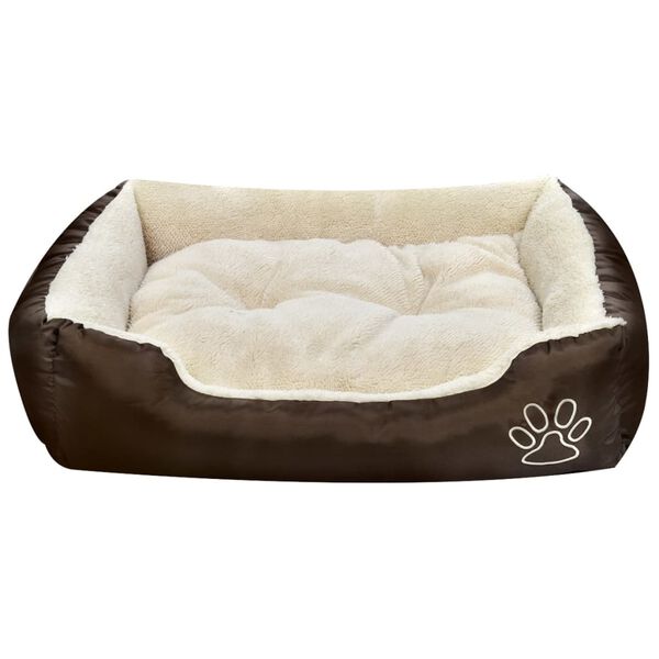 vidaXL Cama para cães quente com almofadão acolchoado L