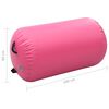 vidaXL Rolo de gin&aacute;stica/yoga insufl&aacute;vel com bomba 100x60 cm PVC rosa