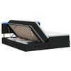 vidaXL Cama de Armazenamento LED com Colch&atilde;o Preto 200 x 200 cm Tecido