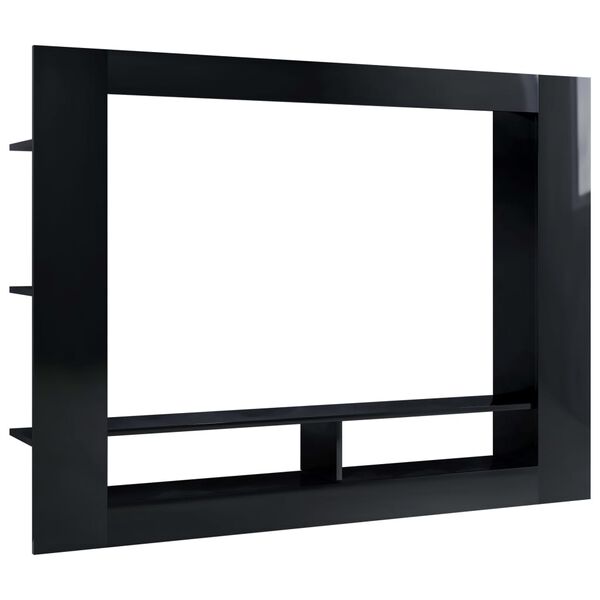 vidaXL M&oacute;vel de TV 152x22x113 cm derivados de madeira preto brilhante