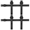 vidaXL Kits de ferragens para porta deslizante 2 pcs 200 cm a&ccedil;o preto