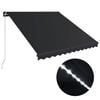 vidaXL Toldo retr&aacute;til manual c/ LED 350x250 cm antracite