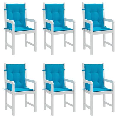 vidaXL Almofadões lombares p/ cadeiras de jardim 6pcs oxford azul