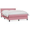vidaXL Cama box spring com colch&atilde;o 160x210 cm veludo rosa