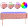 vidaXL Cabeceira de cama c/ luzes LED veludo 183x16x78/88 cm rosa