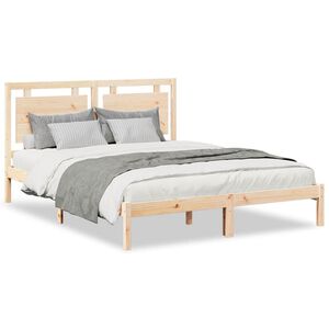 vidaXL Cama extra longa sem colch&atilde;o 140x220 cm madeira maci&ccedil;a