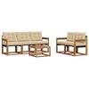 vidaXL Conjunto de Sof&aacute;s para Exterior 6 pcs Natural e Bege