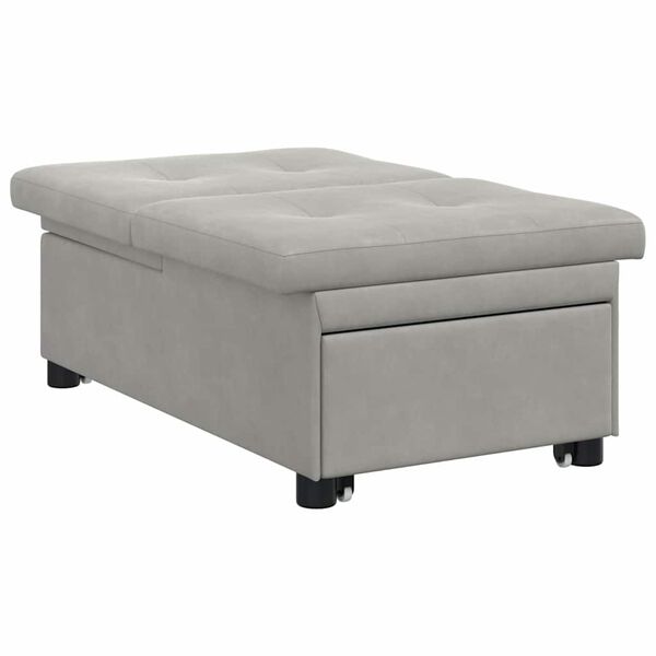 vidaXL Sofá-Cama Cinzento-claro 194 x 67 x 82 cm Microfibra