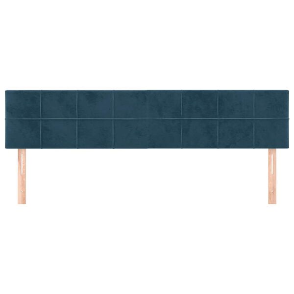 vidaXL Cabeceiras azul-escuro 180x5x78/88 cm veludo