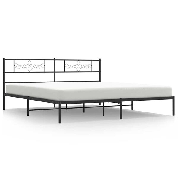 vidaXL Estrutura de cama com cabeceira 183x213 cm metal preto