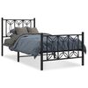 vidaXL Estrutura de cama com cabeceira e p&eacute;s 75x190 cm metal preto