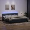 vidaXL Cama box spring c/ colch&atilde;o e LED 180x220 cm veludo cinzento-escuro