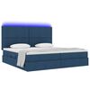 vidaXL Cama com arruma&ccedil;&atilde;o e LED com led Azul 200 x 200 cm Poli&eacute;ster