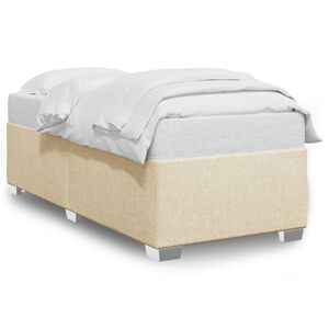 vidaXL Estrutura de cama sem colch&atilde;o 90x190 cm tecido creme
