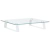 vidaXL Suporte para monitor 40x35x8 cm vidro temperado e metal branco