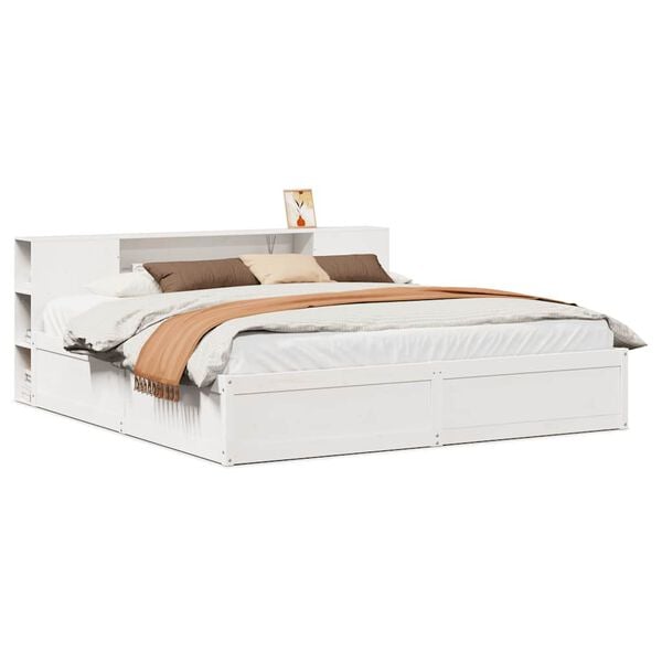 vidaXL Cama sem colchão 180x200 cm madeira de pinho maciça branco
