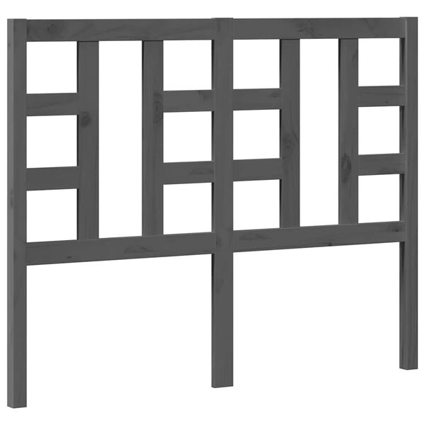 vidaXL Cabeceira de cama 126x4x100 cm pinho maci&ccedil;o cinzento