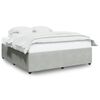 vidaXL Estrutura de cama sem colch&atilde;o 180x200 cm veludo cinzento-claro