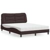vidaXL Cama com colch&atilde;o Hvar 140x200 cm tecido castanho-escuro