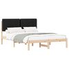 vidaXL Estrutura de Cama com Cabeceira Estofada Preto 140 x 200 cm