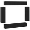 vidaXL Conjunto de m&oacute;vel de TV 8 pcs Carvalho Preto Madeira processada