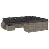 vidaXL 11 pcs conjunto sof&aacute;s de jardim c/ almofad&otilde;es vime PE cinzento