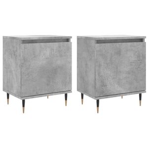 vidaXL Mesas cabeceira 2pcs 40x30x50cm derivados madeira cinza-cimento