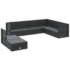 vidaXL 8 pcs conjunto lounge de jardim c/ almofad&otilde;es vime PE preto