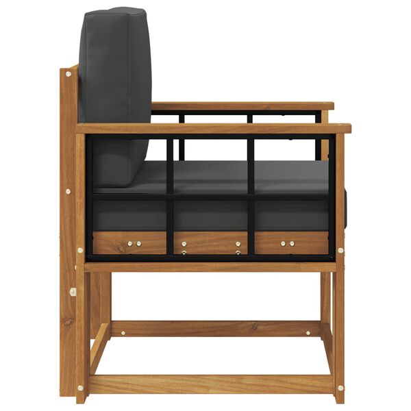 vidaXL Sof&aacute; exterior Madeira de Ac&aacute;cia maci&ccedil;a e Poli&eacute;ster Natural