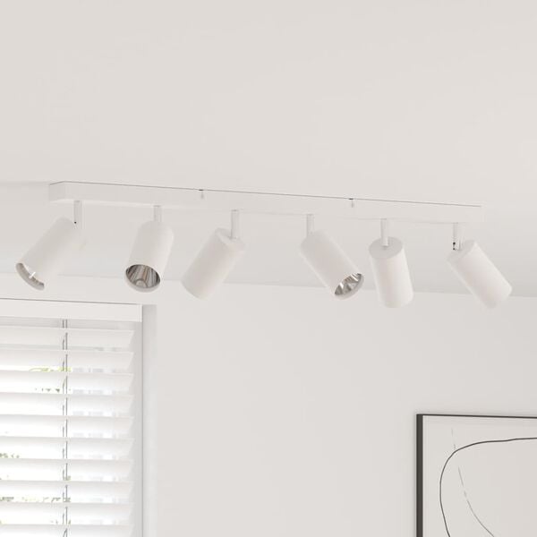 vidaXL Foco de teto com holofotes Branco 73 x 6 x 16 cm Metal