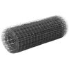 vidaXL Cerca arame galinheiro 25x0,5m a&ccedil;o c/ revestimento PVC cinzento