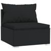 vidaXL 9 pcs conjunto lounge de jardim c/ almofad&otilde;es vime PE preto