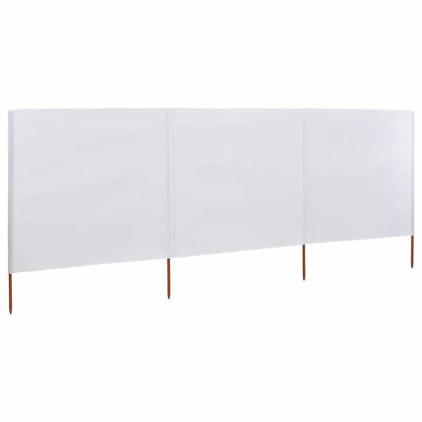vidaXL Para-vento com 3 pain&eacute;is em tecido 400x120 cm branco