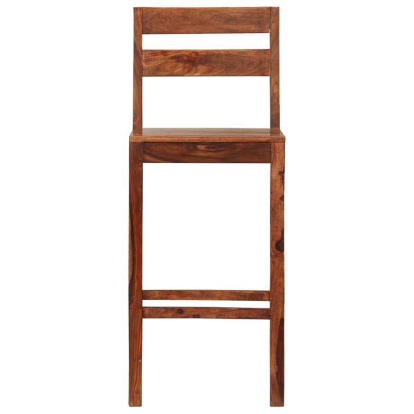 vidaXL Cadeiras de bar 2 pcs madeira sheesham maci&ccedil;a castanho