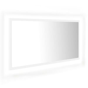 vidaXL Espelho de casa de banho com LED 90x8,5x37 cm acrílico branco