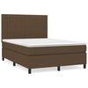 vidaXL Cama com molas/colch&atilde;o 140x190 cm tecido castanho-escuro