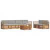 vidaXL Conjunto de Sof&aacute;s para Exterior 7 pcs Cinza Natural e Claro