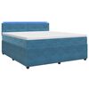 vidaXL Cama box spring com colch&atilde;o Azul 140 x 200 cm Veludo