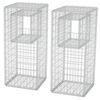 vidaXL Postes/floreiras gabi&atilde;o 2 pcs a&ccedil;o 50x50x120 cm