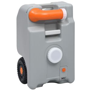 vidaXL Tanque de &aacute;gua com rodas para campismo 25 L cinzento